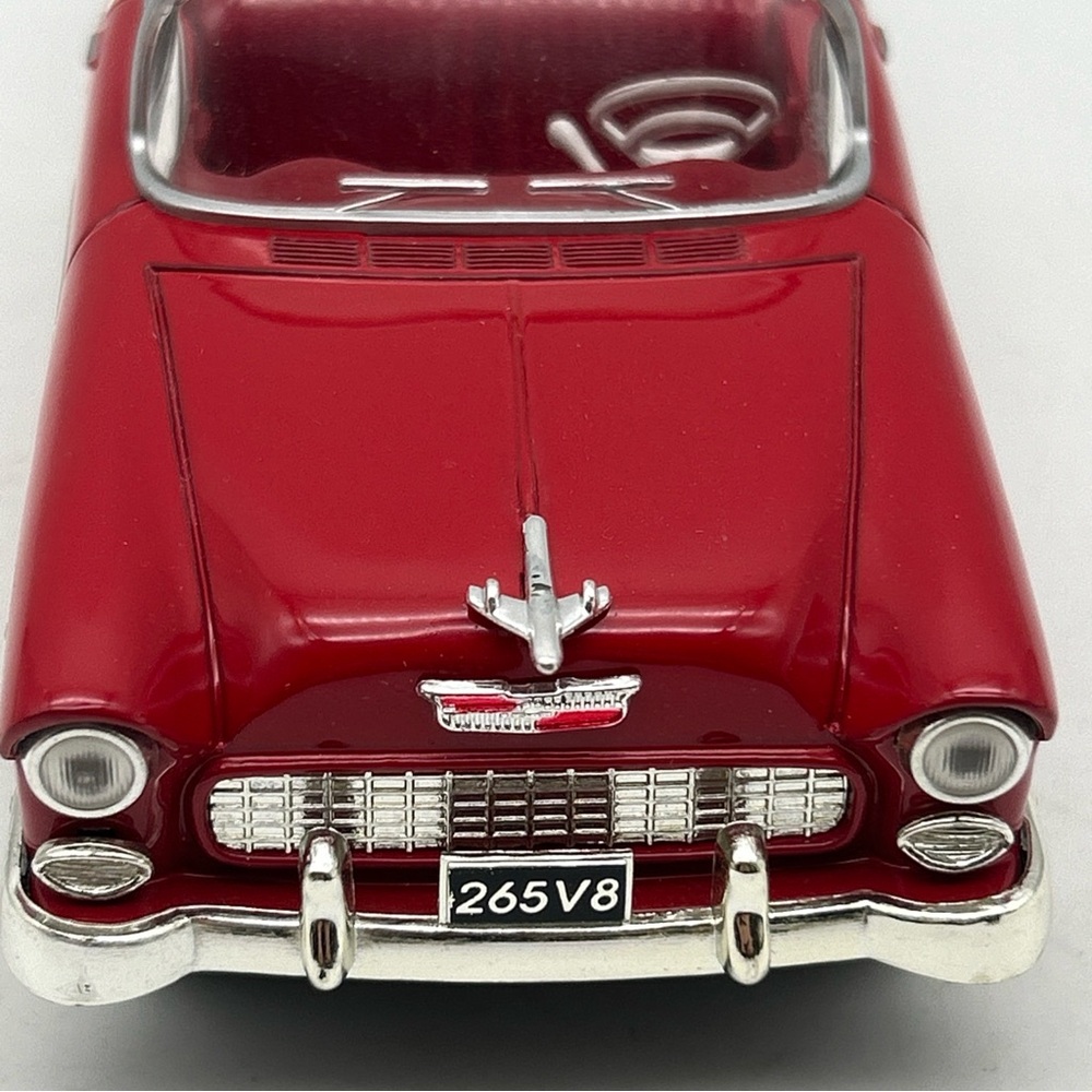 Vtg Liberty Classic 1955 Chevy Convertible Zora Arkus Duntov 1/25 Car Bank Red - Picture 13 of 16